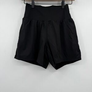 Halara Shorts Women Small Black HighWaist Stretch Performance Active Gym Workout